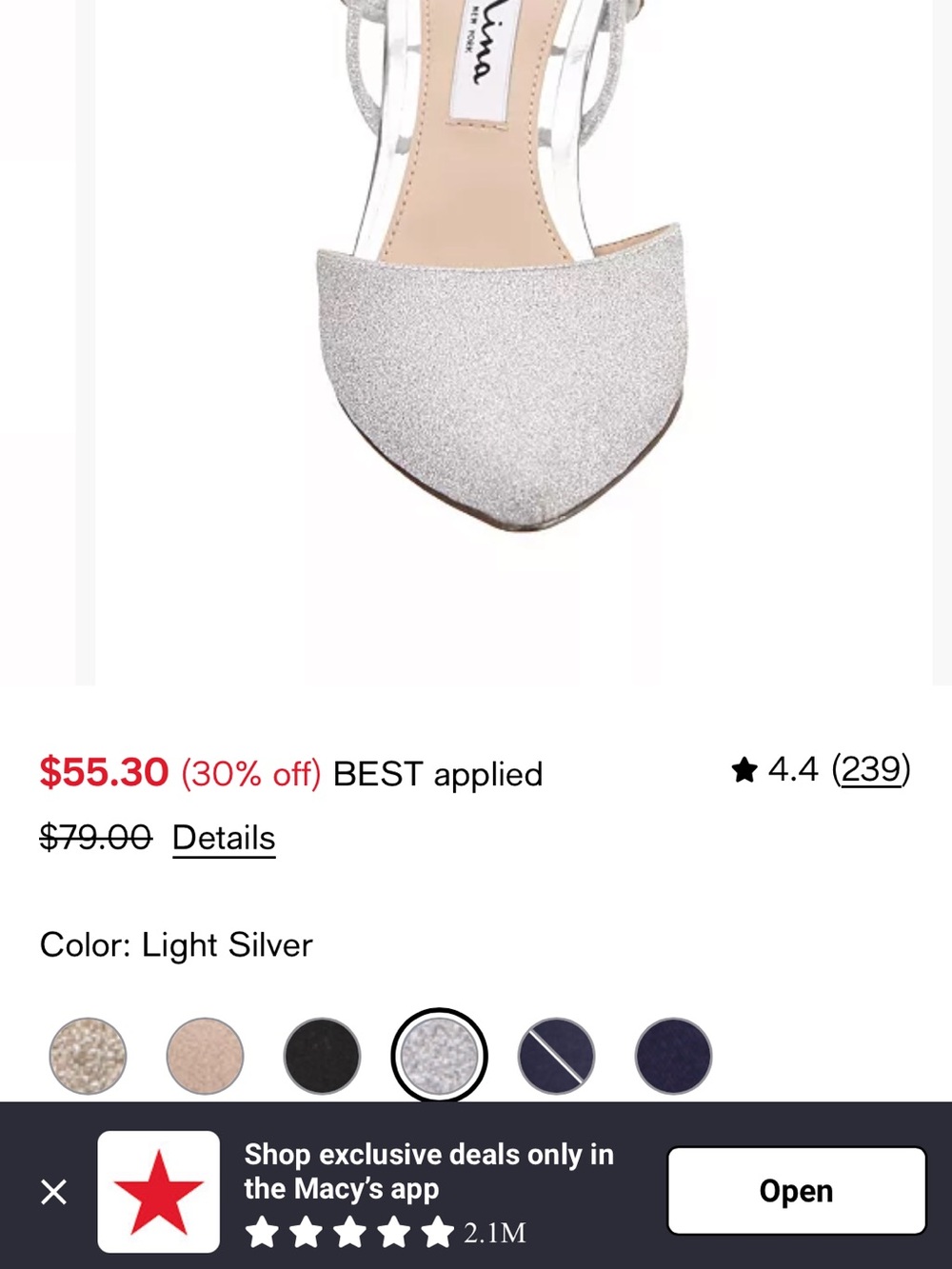 Nina Light Silver Pointed-Toe Dress Heels